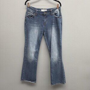 Maurices Jeans Womens 7/8 Short Blue Morgan Bootcut Stretch Denim Classic Style